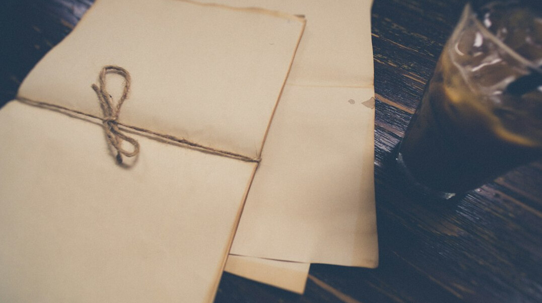 old documents on table